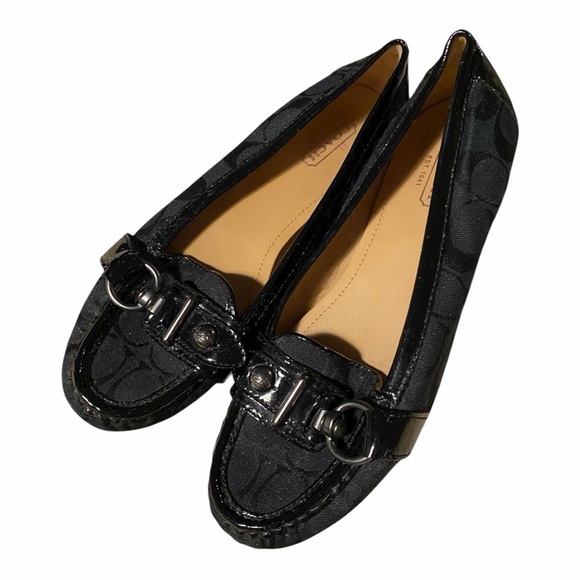 Coach Black Signature Loafers - Picture 1 of 5
